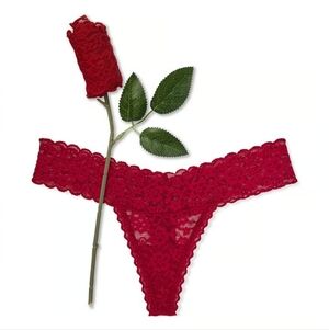 Victoria's Secret Lace Rose Valentine Gift Thong Panty.